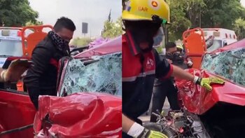 Así quedó el automóvil que