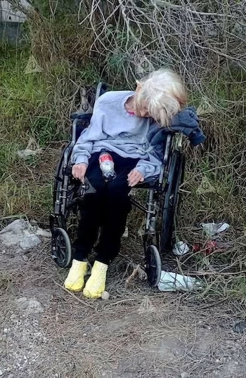 The woman showed signs of