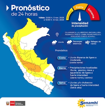 Fuertes lluvias dejan tres muertos en Cajamarca mientras Senamhi alerta por precipitaciones en todo el país. (Foto: X/@Senamhi)