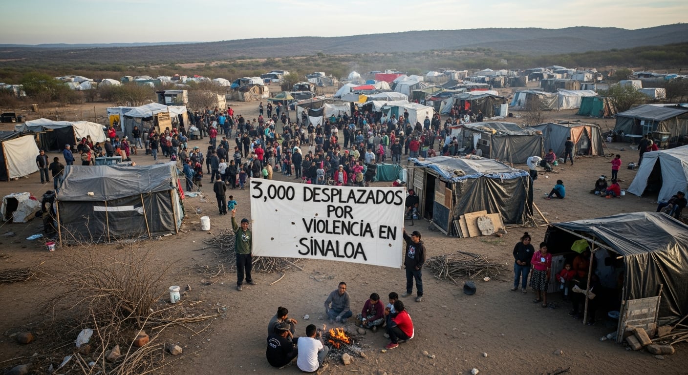 Miles de personas desplazadas por la violencia en Sinaloa se han establecido en campamentos provisionales, buscando seguridad y un nuevo comienzo. (Imagen Ilustrativa Infobae)