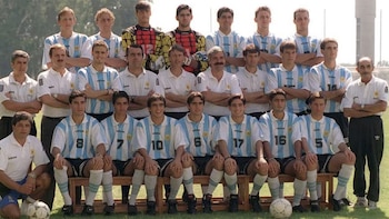 Gustavo Lombardi con el plantel