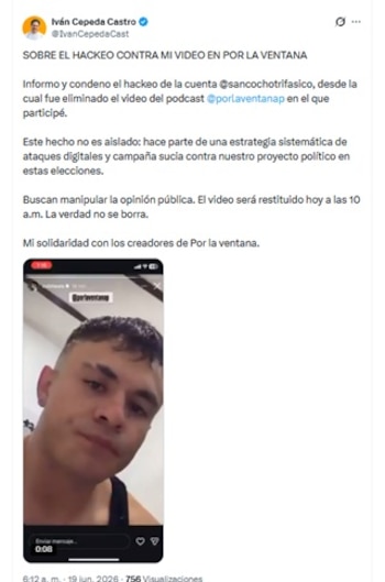 Cepeda se pronunció la mañana del viernes 19 de junio de 2026 - crédito @IvanCepedaCast/X