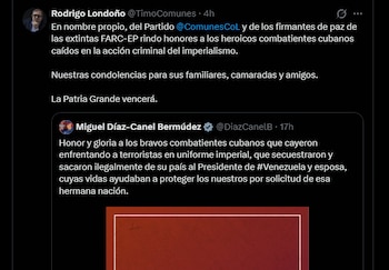 Rodrigo Londoño envió condolencias a