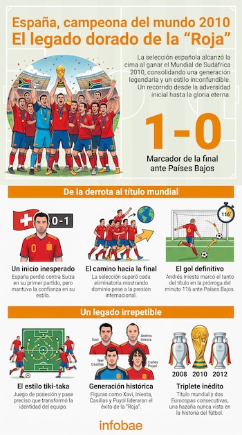 El equipo de Vicente del Bosque logró darle a España su primera Copa Mundial.