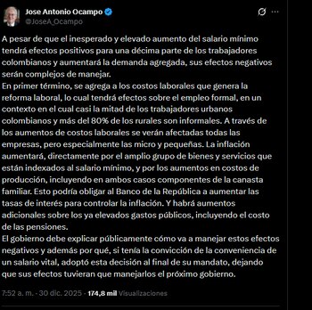 El exministro de Hacienda subrayó