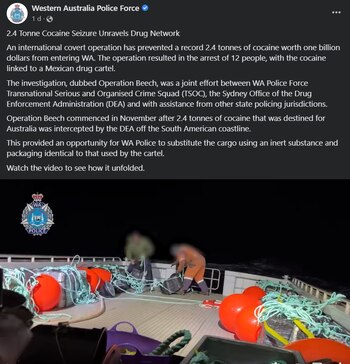 La Policía de Australia compartió