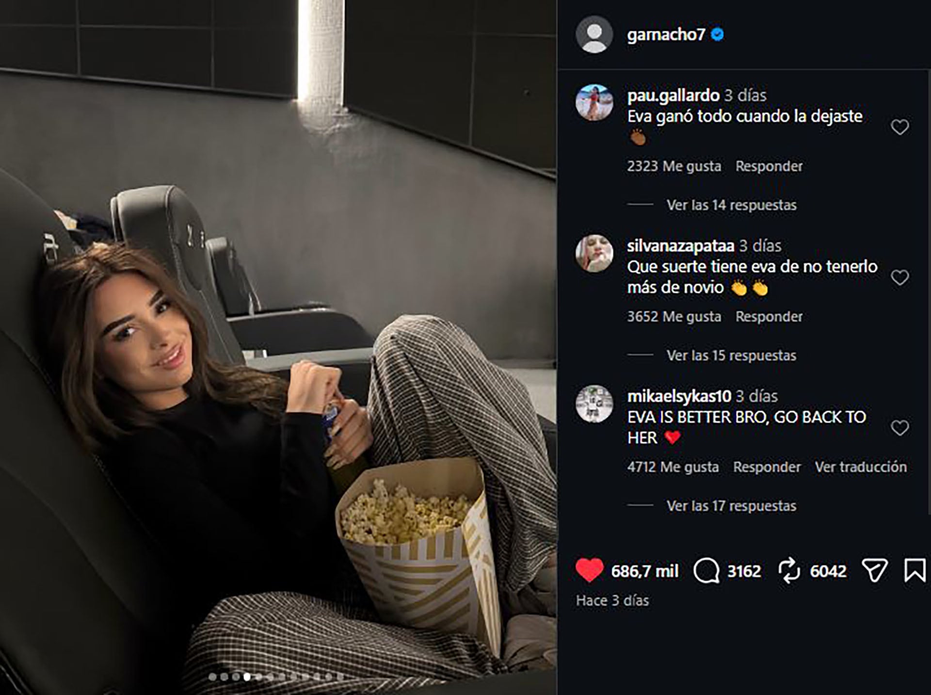 El posteo de Garnacho en sus redes sociales