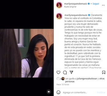 La cantante expuso en sus