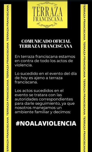 Comunicado de Terraza Franciscana que