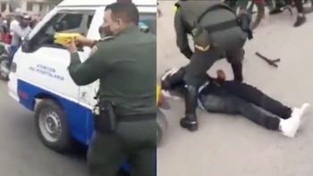 Policías derribaron a un hombre con la controversial arma 'taser' en Popayán, Cauca. Captura: Sucesos Cauca