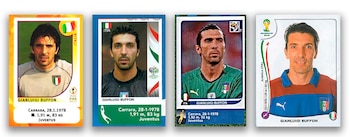 Figuritas Neymar, Buffon, Henry, Matthaus e Iniesta