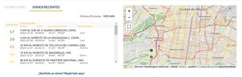 El primer microsismo se registro al noreste de la alcaldía Magdalena Contreras; el segundo, al sur de Álvaro Obregón. (Servicio Sismológico Nacional).