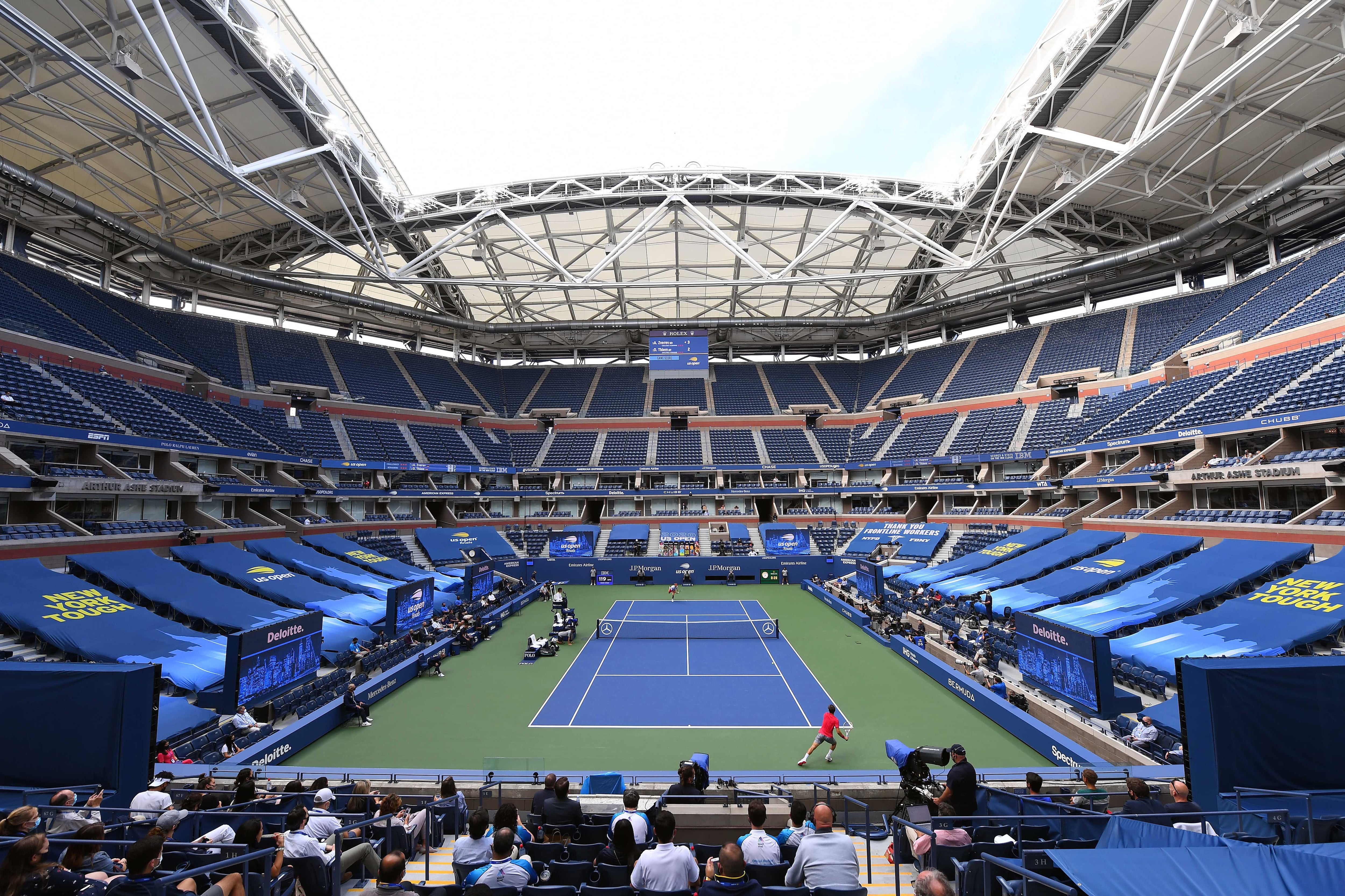 Una escena de la final del US Open 2020, que se jugó sin público. Dominic Thiem fue campeón al vencer a Alexander Zverev