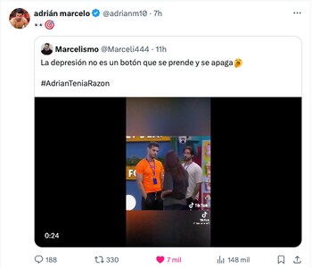 Adrián Marcelo se burló de Gala Montes, quien se volvió tendencia por pelearse con su amiga, Briggitte Bozzo. (X)