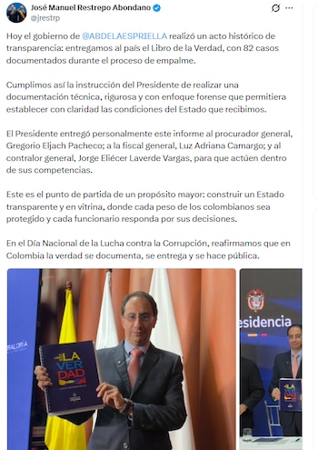 El vicepresidente de la República destacó que hubo una fragmentación del Estado colombiano por falta de coordinación entre entidades - crédito @jrestrp/X