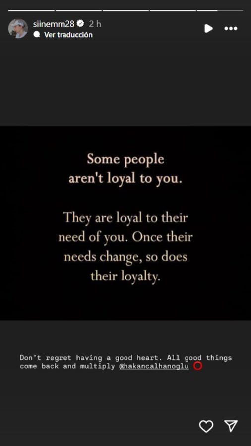 La respuesta de Sinem, la esposa de Hakan Calhanoglu, tras los dichos de Lautaro Martínez