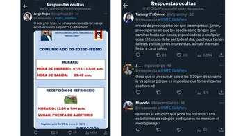 Usuarios indignados con el horario