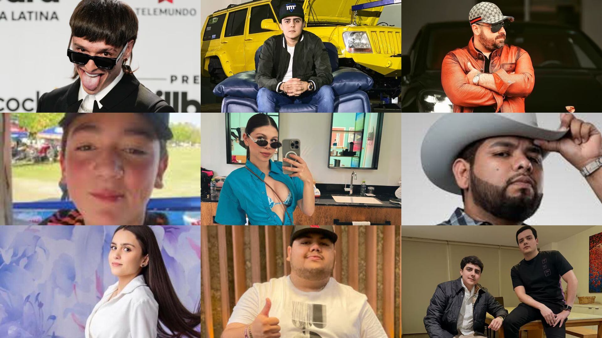 Los 25 personajes mencionados en los panfletos arrojados en Culiacán, vinculados a Los Chapitos. (Redes sociales de cada influencer)