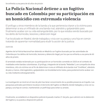 Policía de España - crédito Policía de España