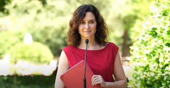 Isabel Díaz Ayuso, este viernes en la Conferencia de Presidentes. (Comunidad de Madrid)