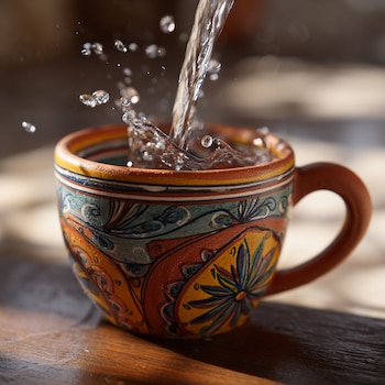 La recomendación de beber agua tibia al despertar se apoya en argumentos de nutricionistas - crédito imagen ilustrativa/Midjourney