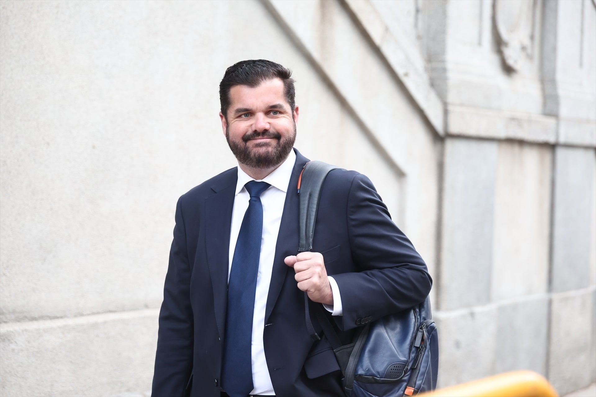 El abogado y líder de Iustitia Europa, Luis María Pardo, a su llegada al Tribunal Supremo. (Eduardo Parra / Europa Press)
