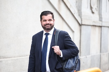 El abogado y líder de Iustitia Europa, Luis María Pardo, a su llegada al Tribunal Supremo. (Eduardo Parra / Europa Press)