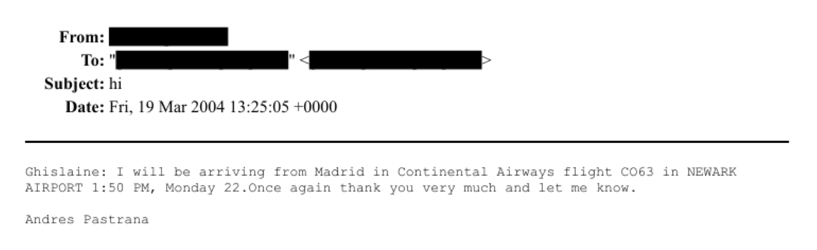 Documentos oficiales incluyen correos electrónicos y registros de viajes y encuentros entre Pastrana, Maxwell y Epstein - crédito X
