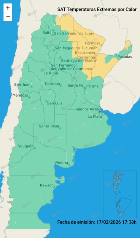 Las provincias en alerta por calor extremo.