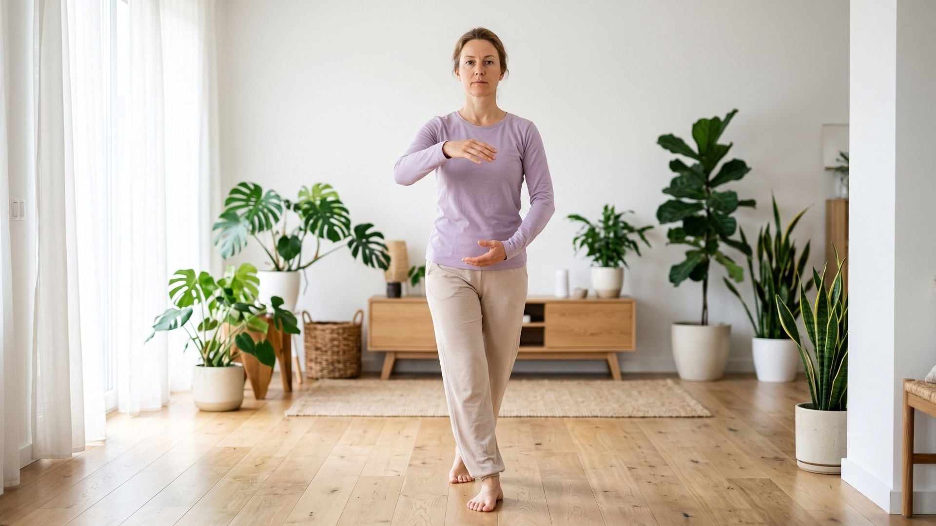 El tai chi walking prioriza el desplazamiento del peso corporal, el apoyo de cada pie, la postura y la conciencia del movimiento por sobre la velocidad y la distancia (Imagen Ilustrativa Infobae)