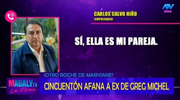 Maryjane Ramírez, ex de Greg Michel, niega relación con empresario al ser confrontada, pero este muestra chats: “Tus besos saben a miel”. (Captura: Magaly TV La Firme)
