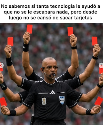 Los mejores memes que dejó el equipamiento tecnológico del árbitro en el Mundial 2026.