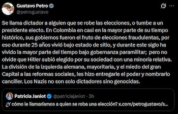 Petro definió la dictadura como