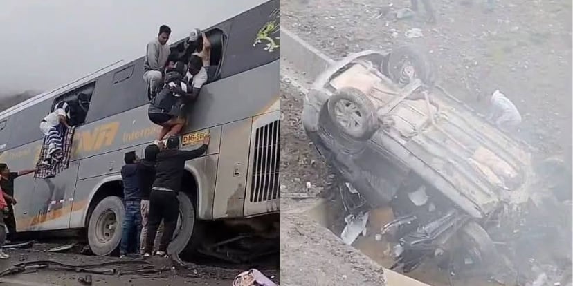 Tres hermanos y una joven mueren tras choque entre bus y auto en Pasco| Foto: Noticias de la Región Huánuco (Facebook)