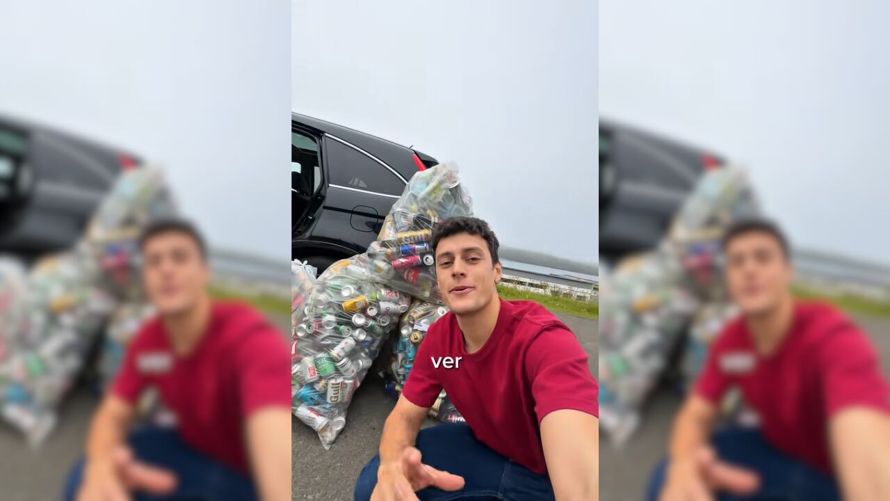 Un español que vive en Islandia explica cuánto dinero gana reciclando latas (@mcfingers/TikTok)