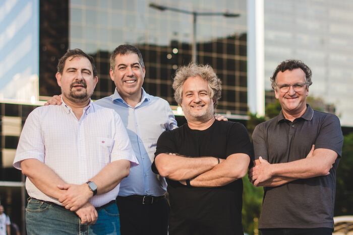 Néstor Nocetti, Martín Umaran, Guibert Englebienne y Martín Migoya, los cuatro fundadores de Globant