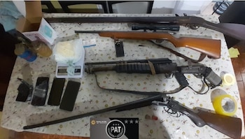 Armas secuestradas en el allanamiento