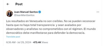 Juan Manuel Santos dice