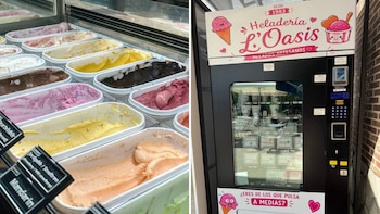 La máquina expendedora de helados de L'Oasis (Heladería L'Oasis)