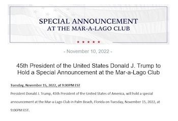 Convocatoria de Donald Trump a los medios de comunicación