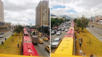 La flota de TransMilenio retornó en la carrera 107 por las afectaciones derivadas del siniestro vial - crédito Pasa en Bogotá/X