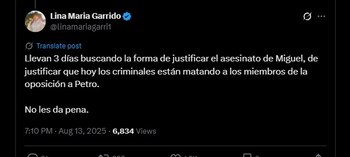 Lina Garrido contestó al mensaje