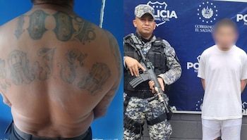 Las autoridades de El Salvador informaron sobre la captura de dos presuntos miembros de la MS-13 deportados desde Estados Unidos. (Cortesía: PNC de El Salvador)