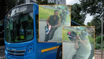 Motociclista rompió la ventana de un bus del Sitp con su casco: presidente del Concejo de Bogotá pidió que sea sancionado