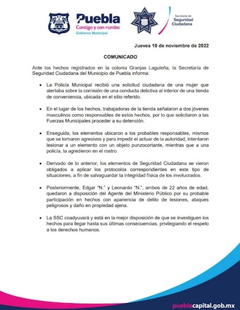 BUAP, detención de Edgar y Leonardo, Puebla, SSC
