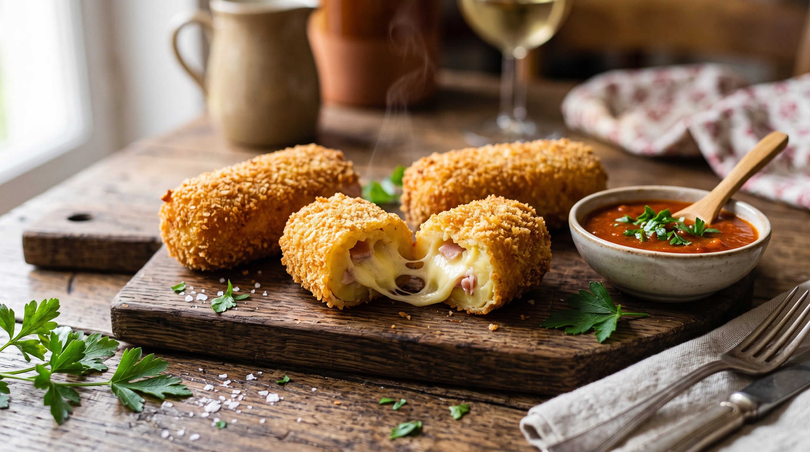 La preparación de croquetas de papas con jamón y queso combina puré de papa, jamón cocido y queso cremoso o mozzarella (Imagen Ilustrativa Infobae)