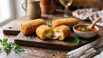 Receta de croquetas de papas con jamón y queso, rápida y fácil
