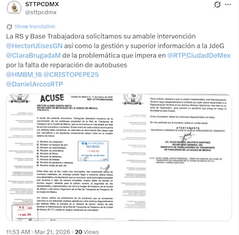 El documento instando a las