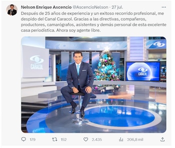 Nelson Ascensio habló de su salida de Caracol Televisión