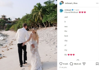 La boda de MrBeast y Thea Booysen